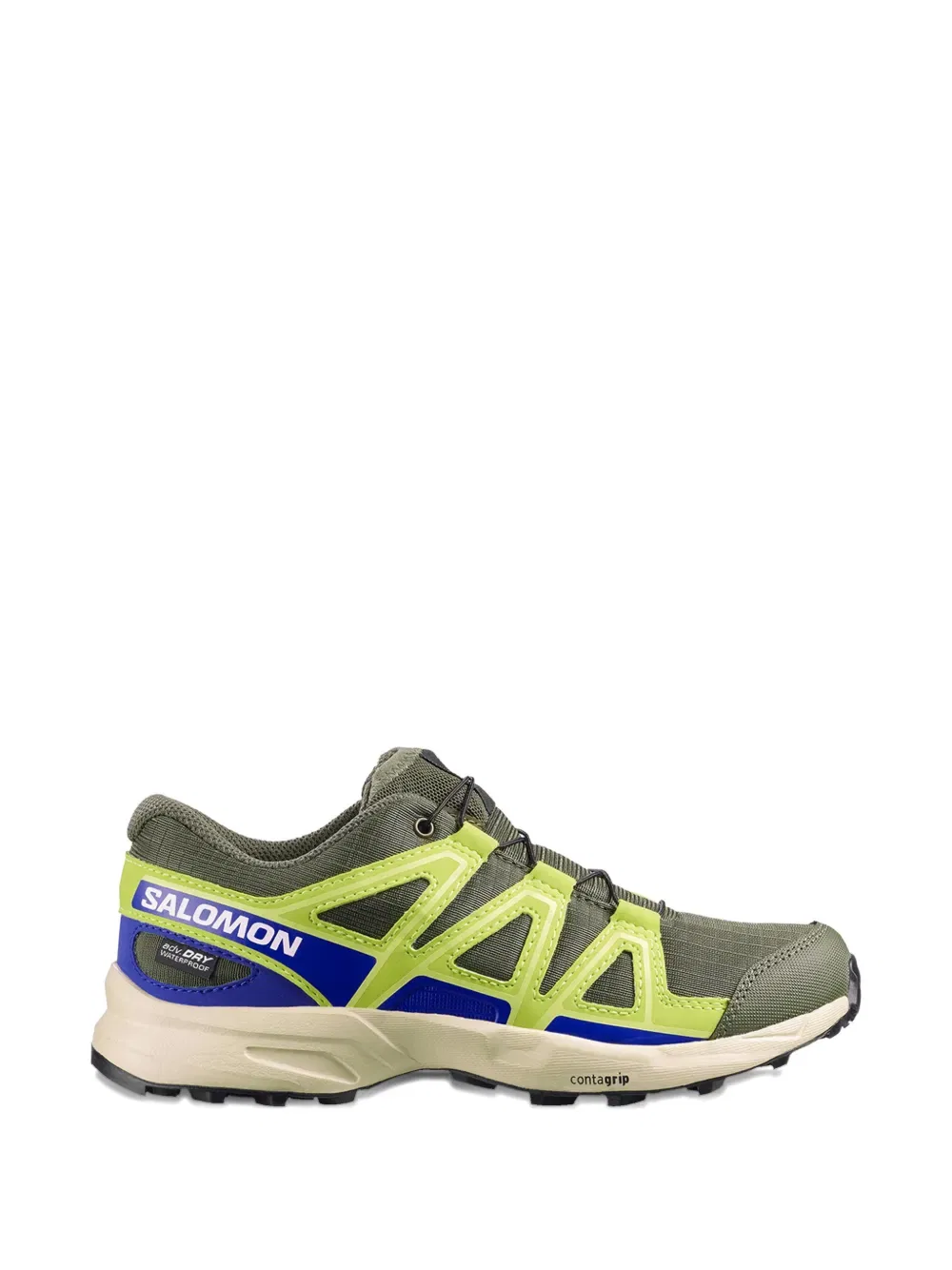 Кроссовки на шнуровке с вставками Salomon Kids, зеленый