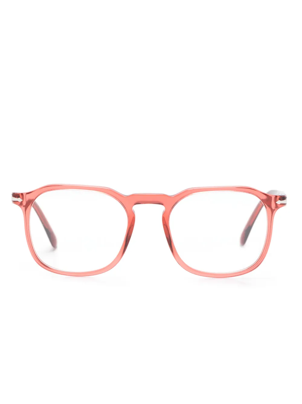 

Очки в круглой прозрачной оправе Persol, красный