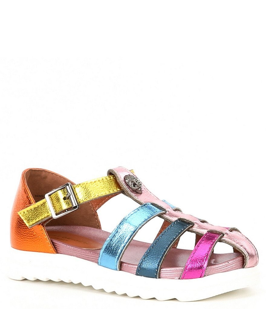 

Кожаные сандалии Kurt Geiger London Kensington Fisherman Rainbow с цветными блоками для девочек (для младенцев), розовый