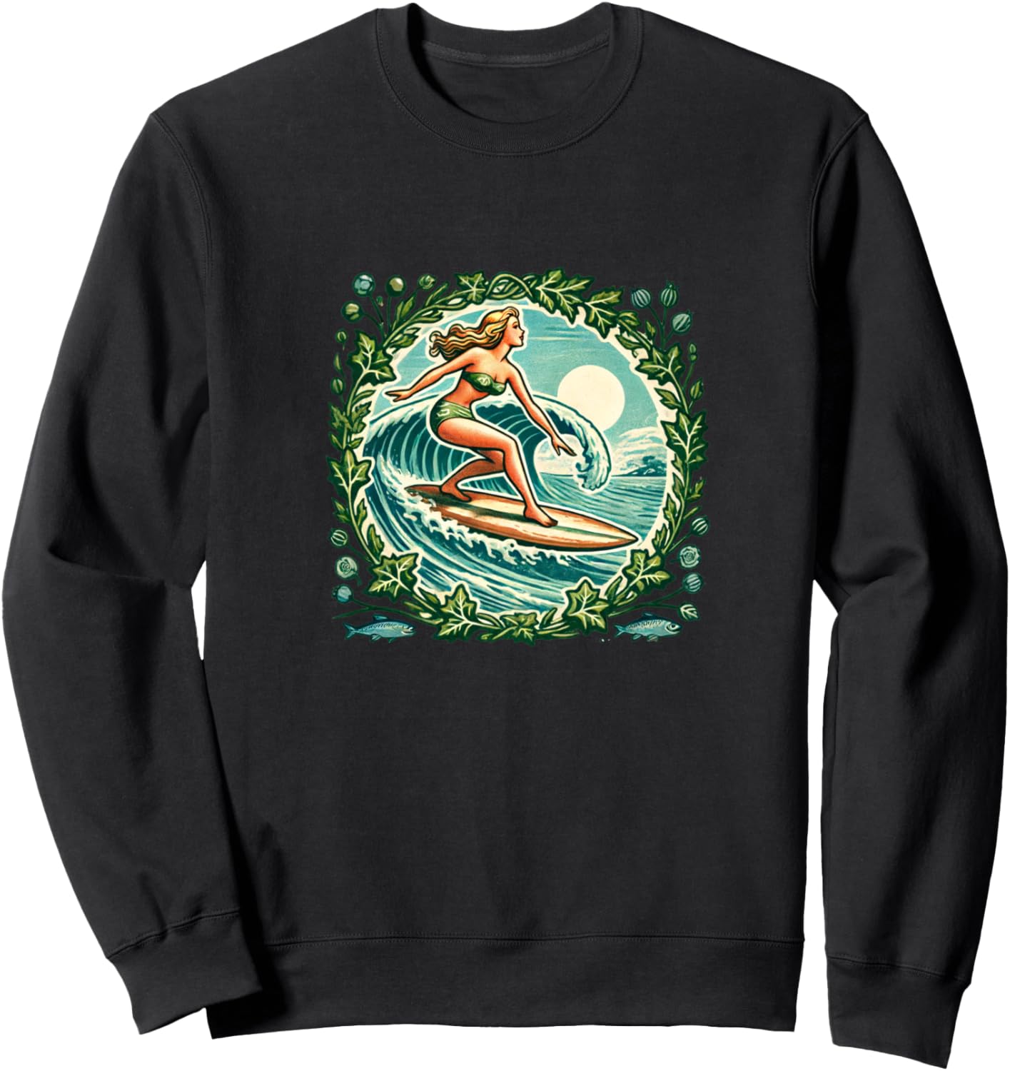 

Иллюстрация девушки-серфингистки, летняя толстовка Boss Bubb, черный