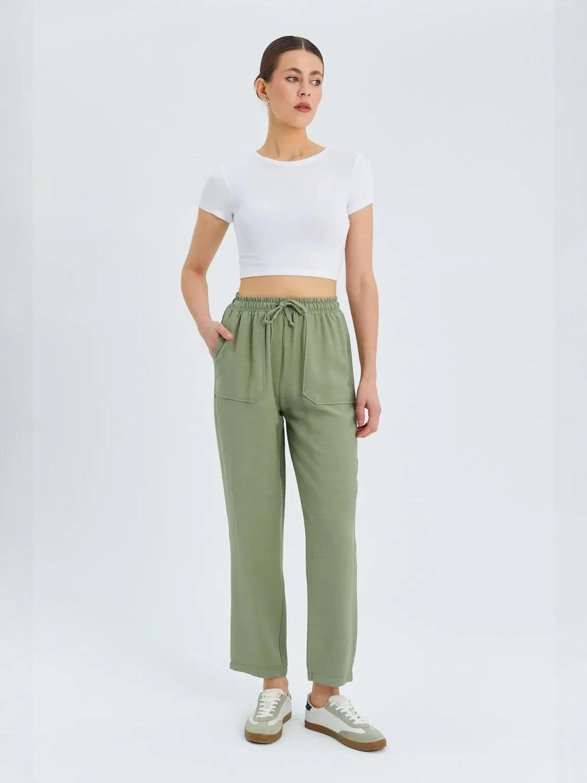 

MixRay Зеленые суженные брюки