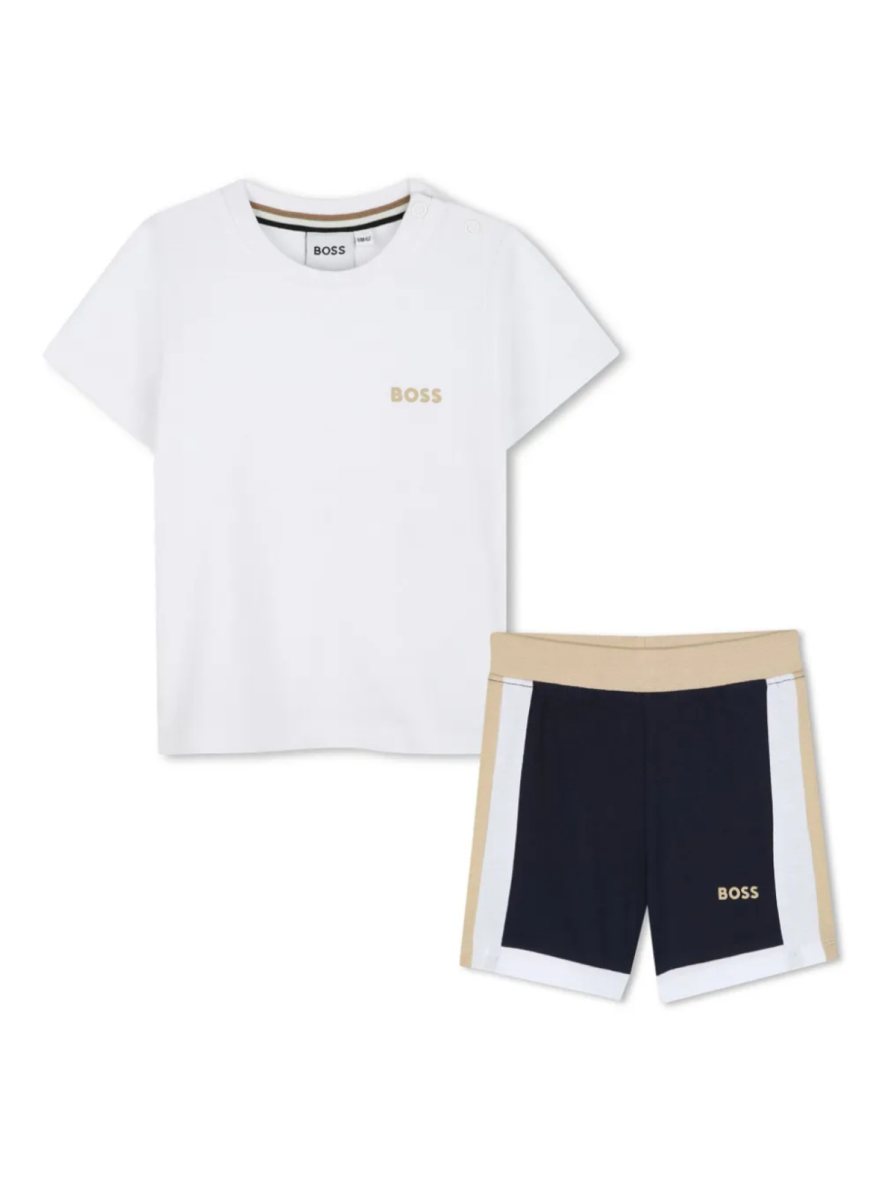 

BOSS Kidswear комплект из футболки и шортов с логотипом, белый