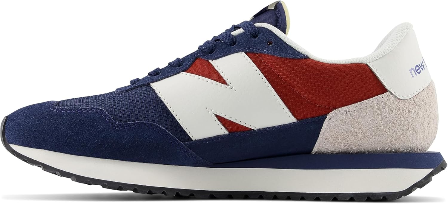 Мужские кроссовки для бега по шоссе New Balance 237 V1 Classic, Nb Navy/Brick Red/White — фото 4