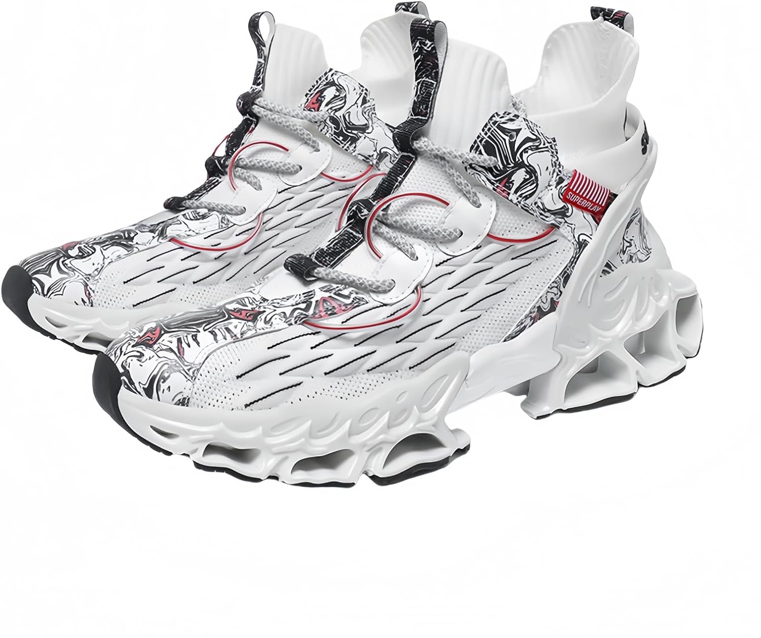 

Высокие кроссовки для мужчин, модные беговые с амортизатором, противоскользящие, для улицы, для тренировок и баскетбола Warktmy, белый