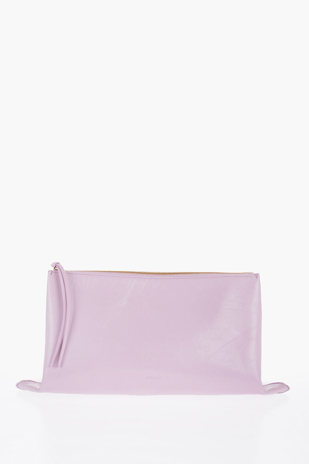 

Клатч Jil Sander Craquelé из кожи с застежкой-молнией, розовый