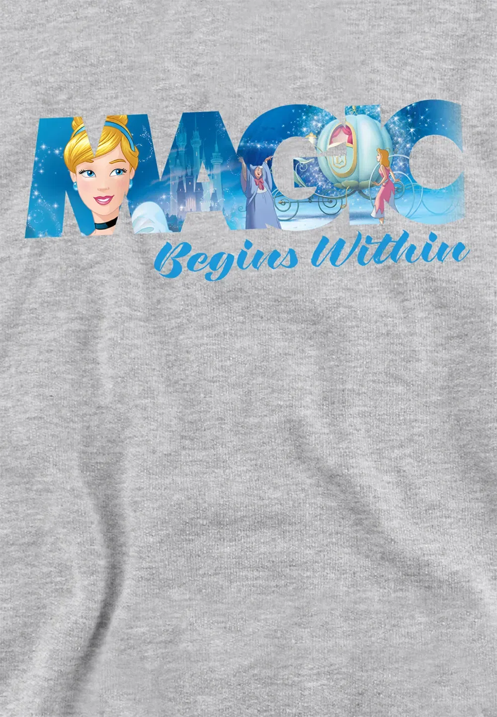 Детский худи Cinderella Magic Begins Within Disney, серый — фото 2