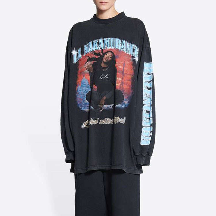 Футболка мужская Balenciaga Music Aya Nakamura, черный — фото 4