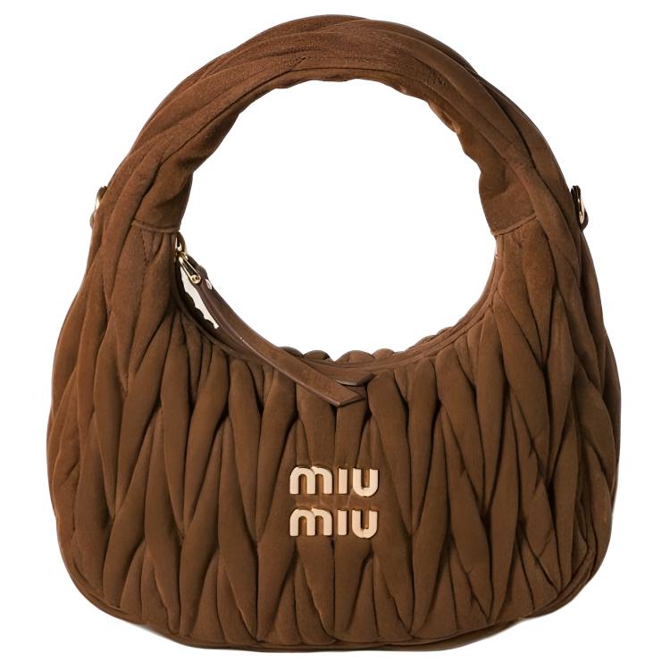 

MIU MIU Маленькая женская сумка на одно плечо из стёганой овчины Dark Brown