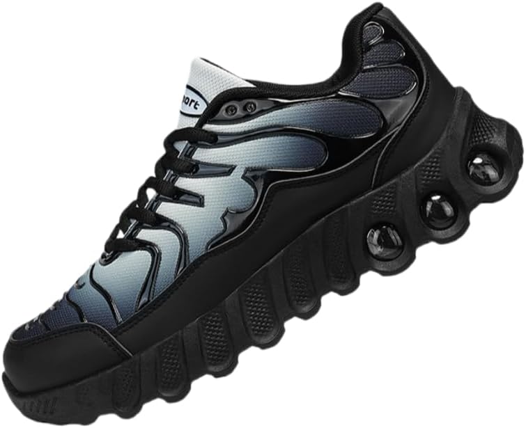 

Мужские повседневные спортивные кроссовки - беговые кроссовки с толстой подошвой, выполненные из комфортных, приятных для кожи материалов для активного образа жизни каждый день Hoalox, черный/серый