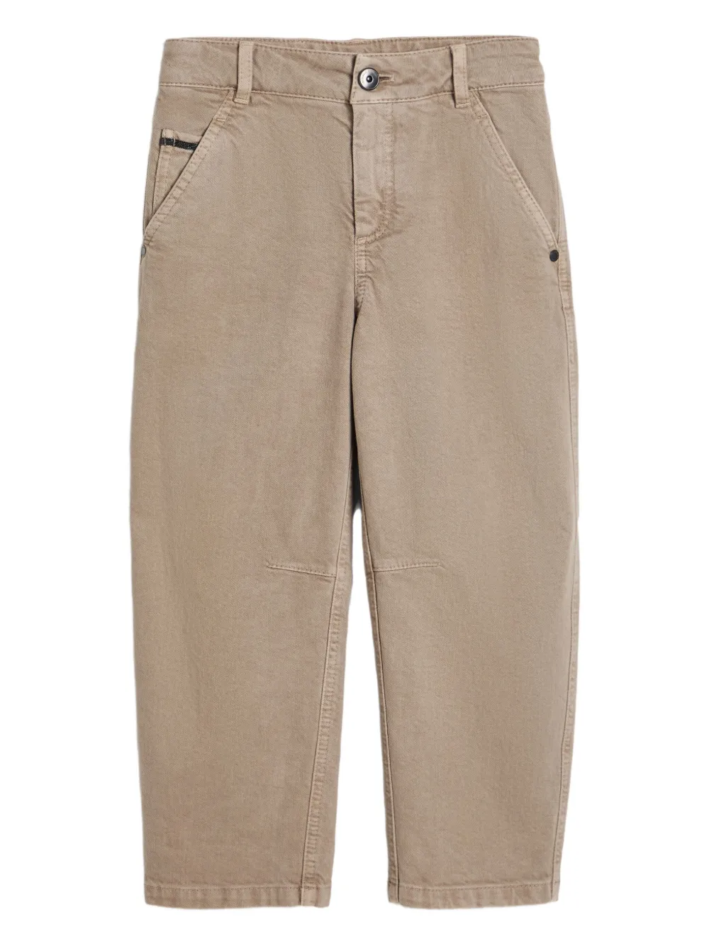 

Брюки с нашивкой-логотипом Brunello Cucinelli Kids, нейтральный