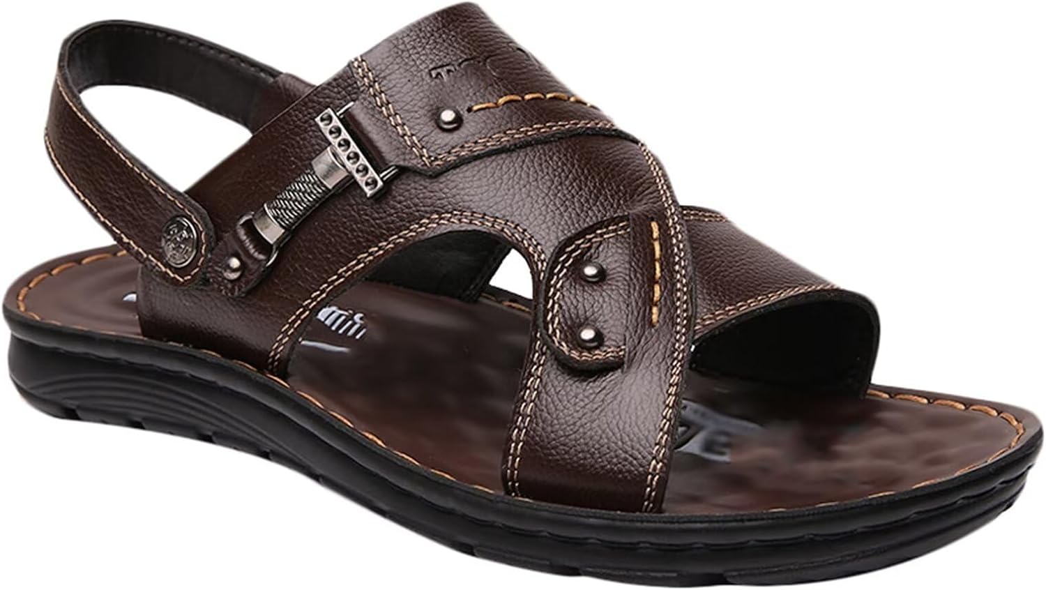 

Мужские спортивные сандалии HNVAVQ, кожаные шлепанцы, уличная обувь для пляжа, летние сандалии для походов, дышащие шлепанцы, коричневый