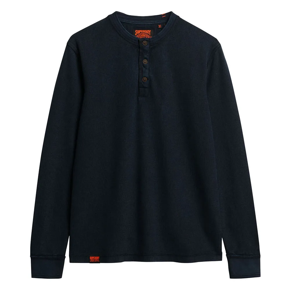 

Лонгслив Superdry Vintage Textured Grandad, синий