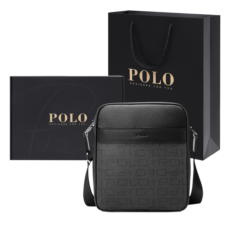 

Средняя плечевая сумка из ПВХ для мужчин в темно-сером и черном цвете POLO