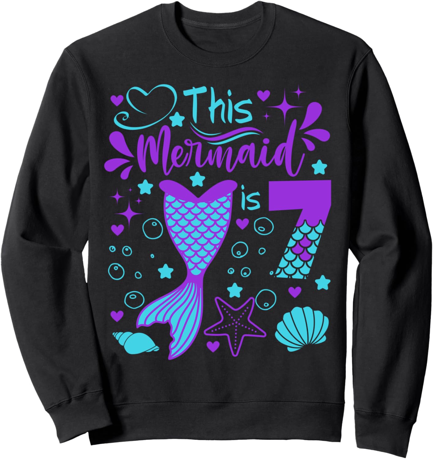 

Эта толстовка для семейной вечеринки в стиле русалки идеально подойдет для 7-летнего дня рождения девочки Family Look Mermaid'S Team Decorations Gifts, черный