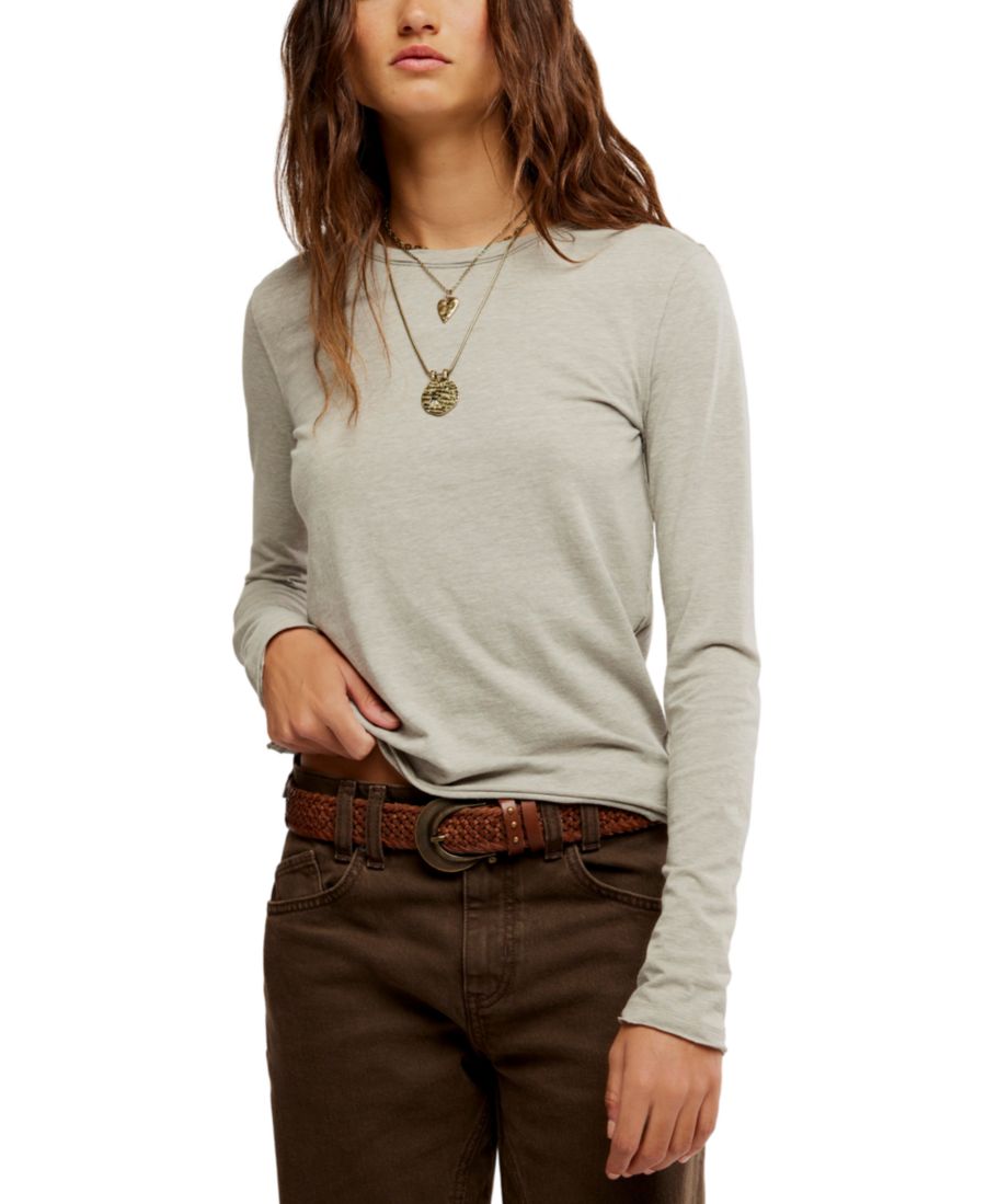 

Женская футболка с длинными рукавами и круглым вырезом Nova Free People, Caiman