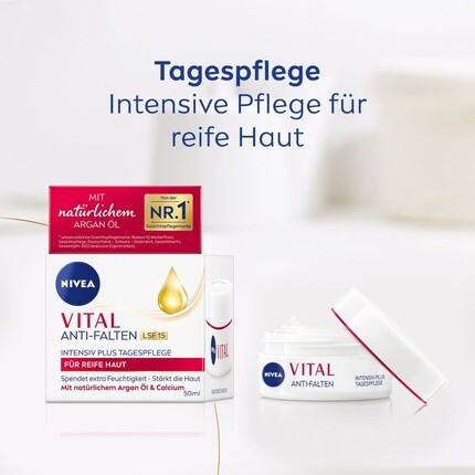 Крем для лица SPF15 NIVEA Vital Anti-Wrinkle Intensive Plus Day Care Уход за лицом для зрелой кожи с — фото 2