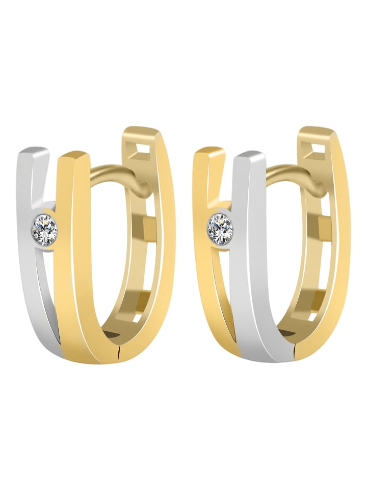 

Adeliás Женские серьги - серьги-кольца на шарнирах из золота 333 пробы с белыми кубическими циркониями