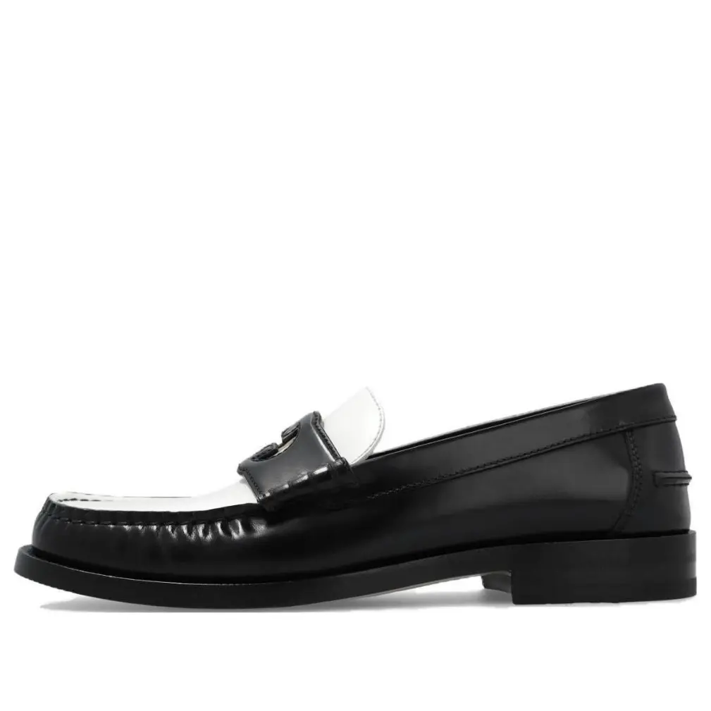 Кроссовки (WMNS) Gucci Interlocking G Loafer 'Black White Leather'