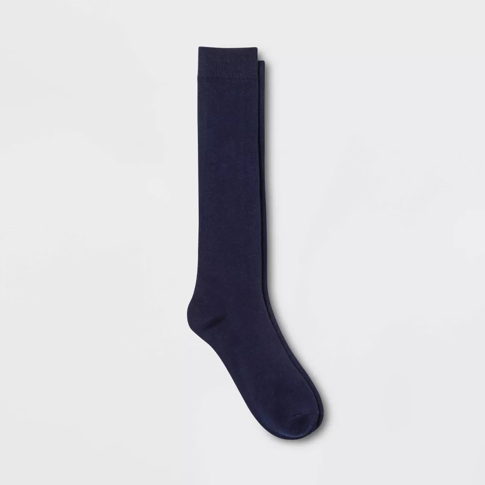 

Женские однотонные носки выше колена, цвет Navy Blue