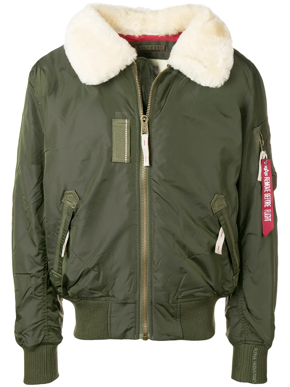 

Бомбер из овчины Alpha Industries, зеленый