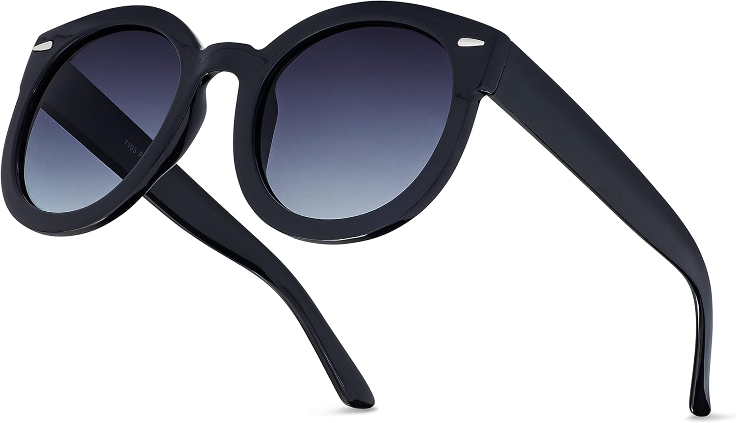 

Солнцезащитные очки grinderPUNCH круглой формы с поляризацией | Модные солнцезащитные очки большого размера для женщин и мужчин | Ретро круглые солнцезащитные очки с поляризацией, Black - Smoke Lens