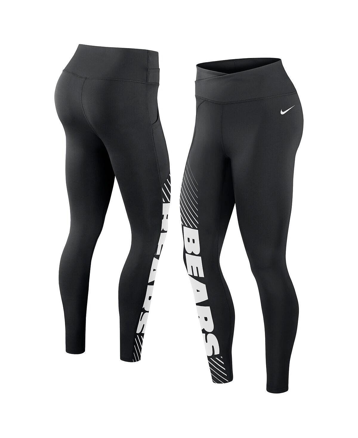 

Черные женские перекрещенные леггинсы Chicago Bears Yard Line Nike, черный