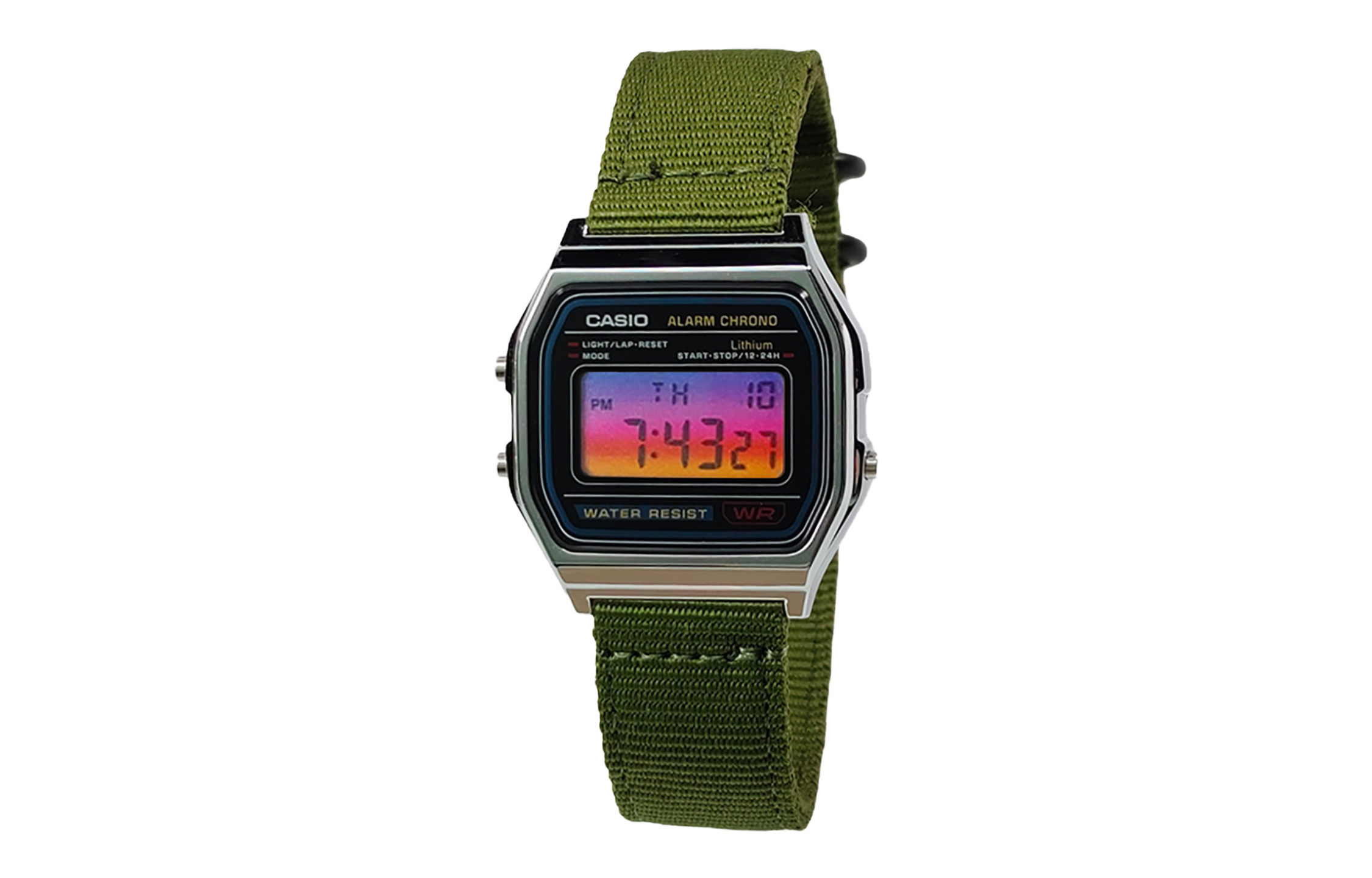 

CASIO Мужские часы Retrofit Series с кварцевым механизмом и нейлоновым ремешком, черный циферблат