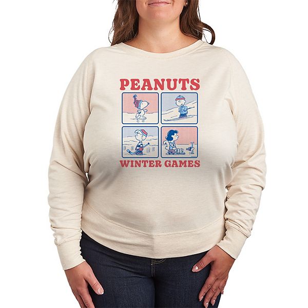 

Футболка с длинным рукавом French Terry Peanuts Winter Games plus size Licensed Character