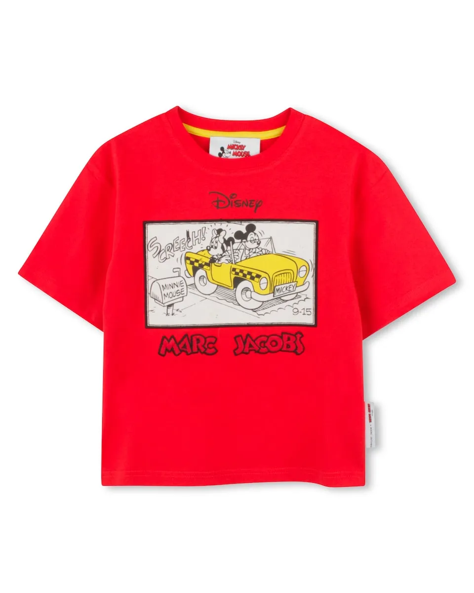 

Футболка для мальчика из 100% хлопка с рисунком спереди Marc Jacobs, красный