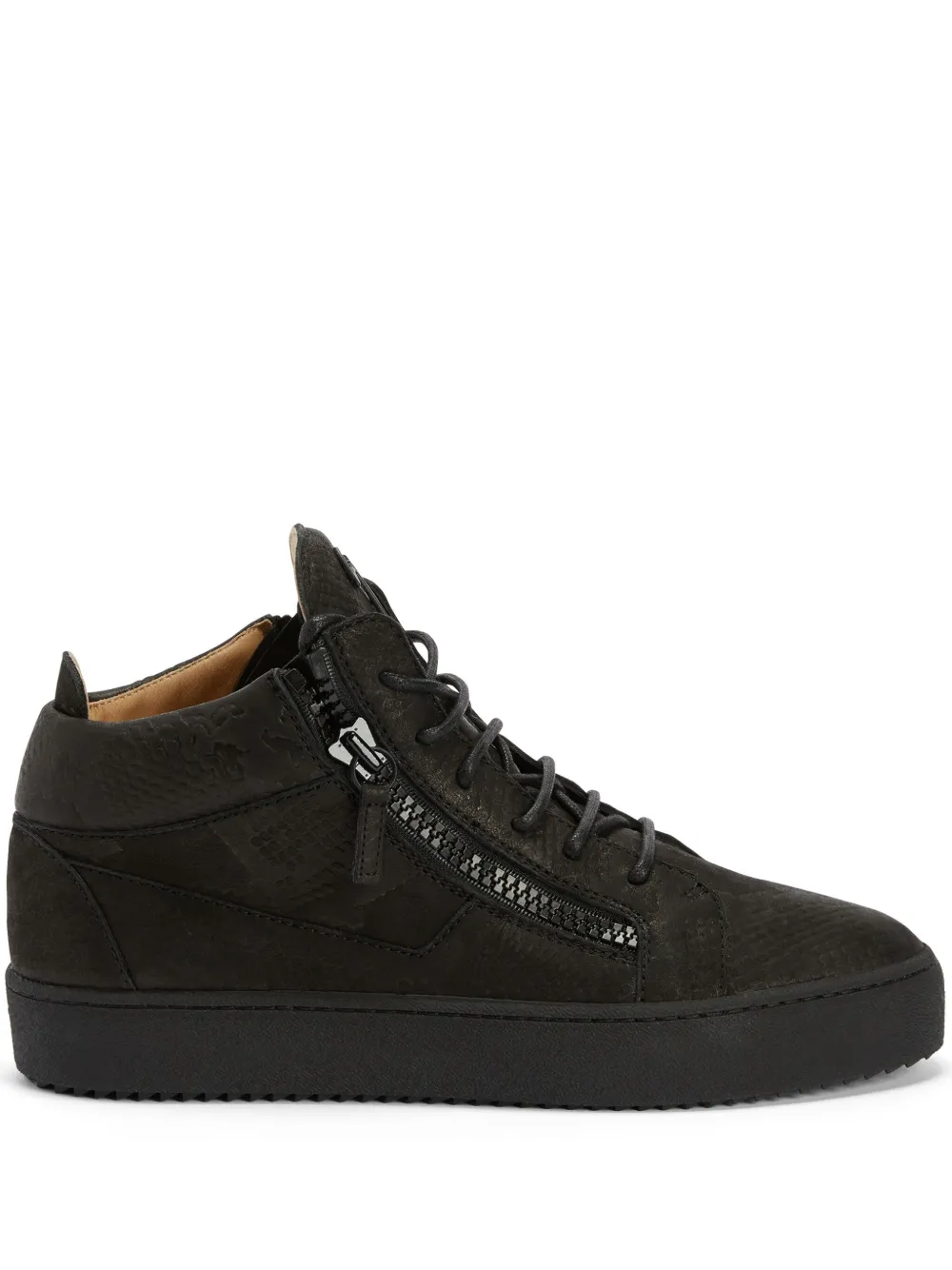 Кеды Kriss с тиснением под кожу змеи Giuseppe Zanotti, черный