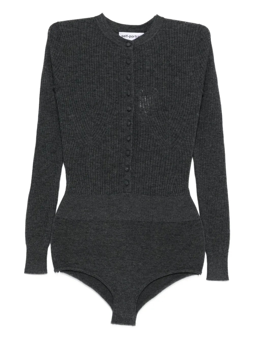 

Джемпер Ribbed-knit bodysuit Self-Portrait, серый