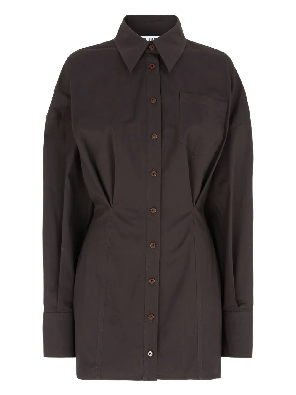 

Мини-платье-рубашка с длинными рукавами The Attico, коричневый
