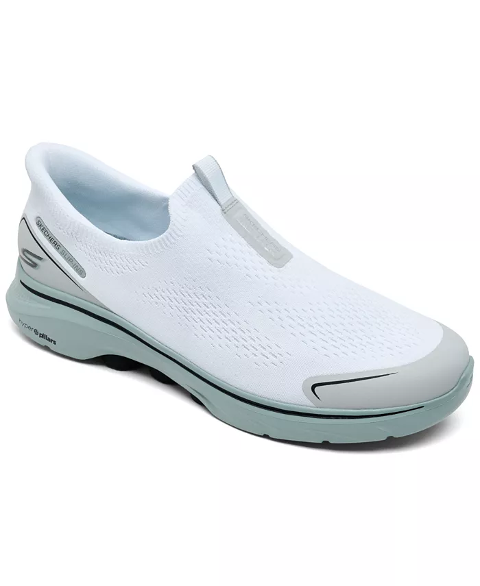 

Мужские слипоны: GO WALK 7 — удобные прогулочные кроссовки Easy On Evolution от Finish Line Skechers, белый