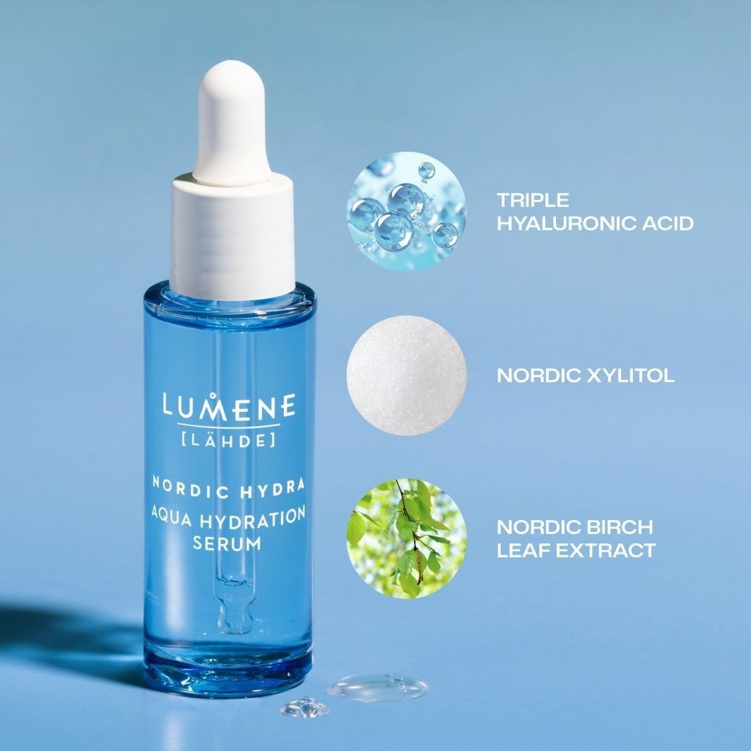 Сыворотка Lumene — Для лица nordic hydra [lähde] aqua hydration serum , объем, 30 мл — фото 3