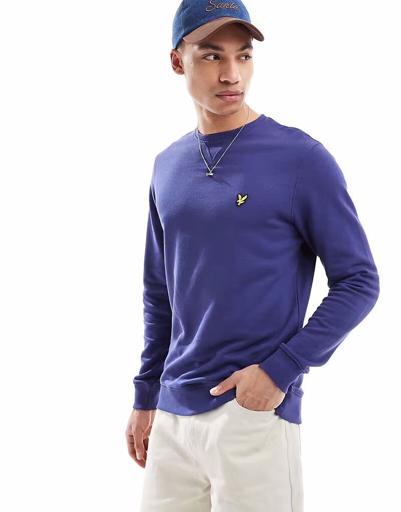 

Толстовка Lyle & Scott со средними слоями и круглым вырезом в цвете x568 темно-индиго
