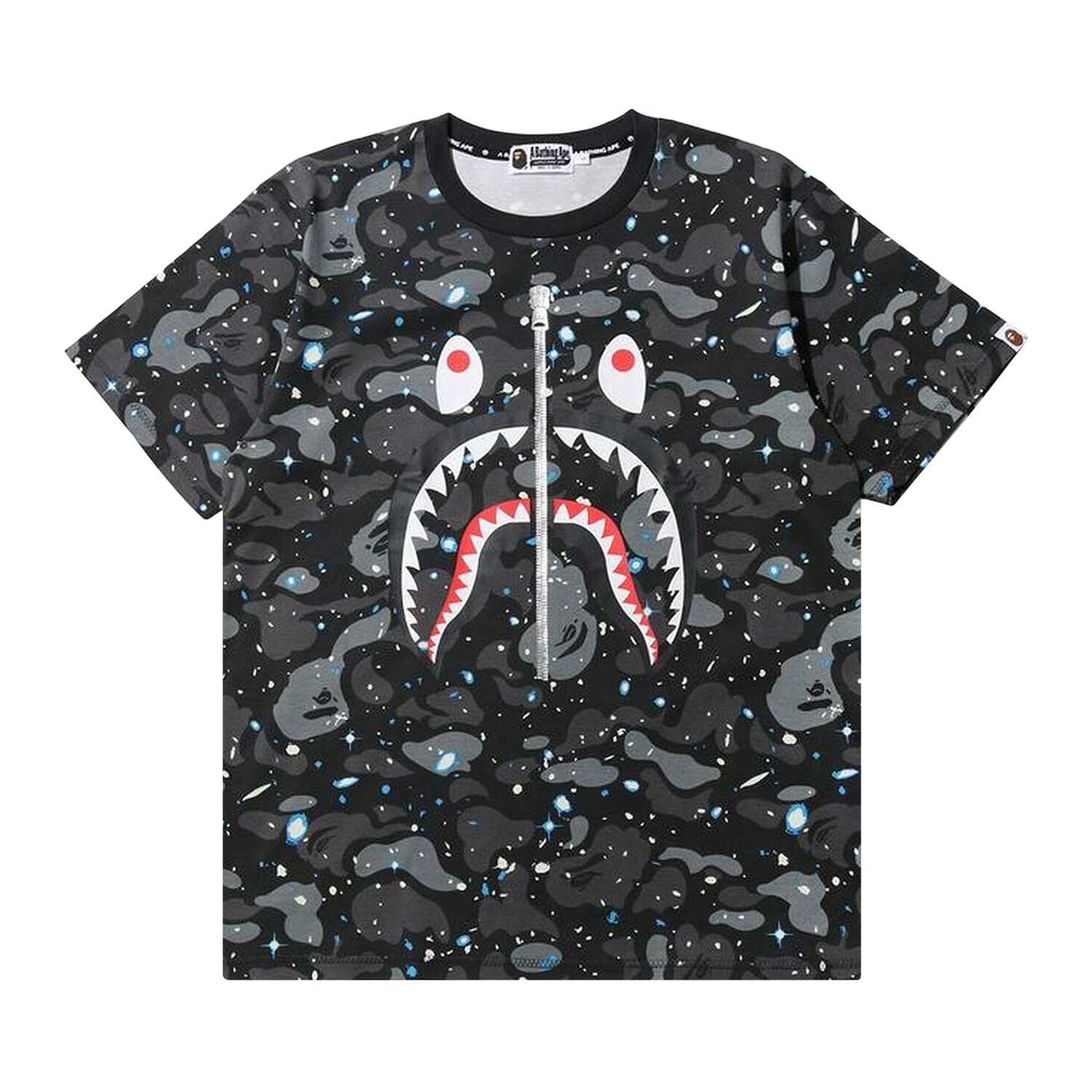 

Футболка BAPE Space Camo Shark, черная, Черный, Футболка BAPE Space Camo Shark, черная