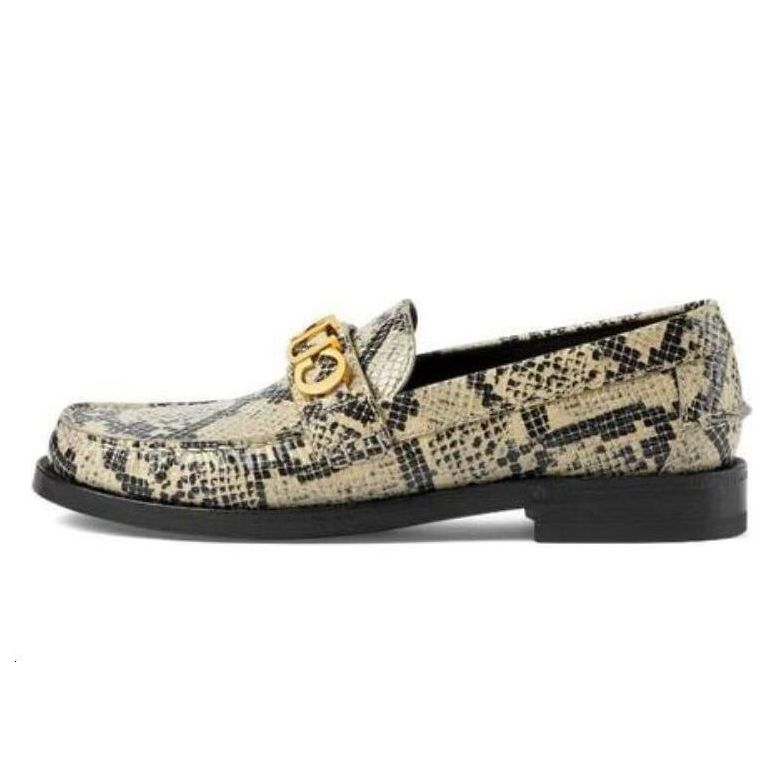 Кроссовки (WMNS) Gucci Python Print Logo Loafer 'Neutral'