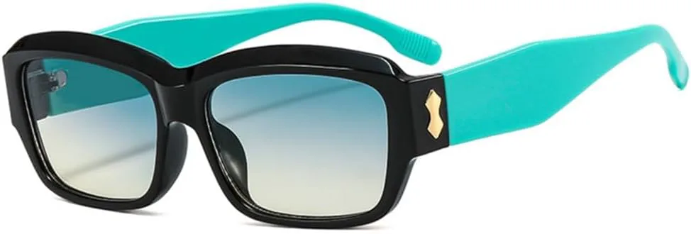 

Маленькие солнцезащитные очки для женщин, дорожные солнцезащитные очки для мужчин, винтажные ретро, ​​UV400, прямоугольные, Lunet Soleil DSDNPTV, Black Green