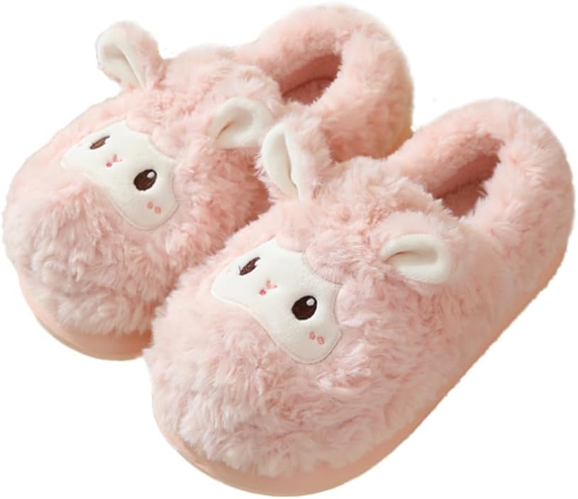 

ELONEL милые тапочки с мультяшным ягненком, домашние тапочки для женщин и мужчин, четыре модели теплых тапочек для осени и зимы, розовый