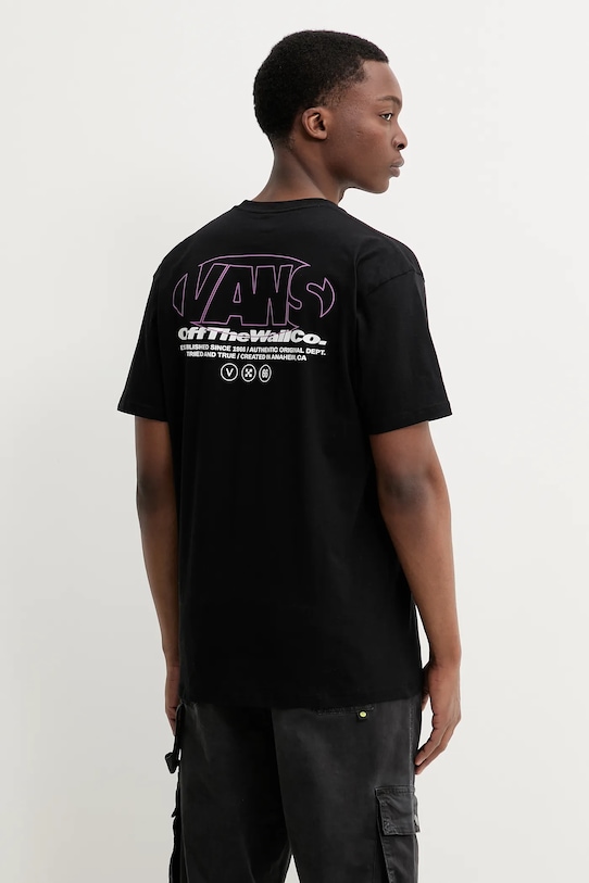 

Хлопковая футболка Vans, черный