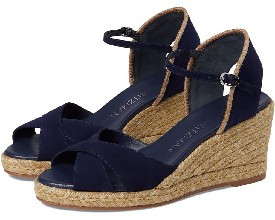 

Туфли Stuart Weitzman Mirela II Espadrille Wedge, цвет Nice Blue/Natural