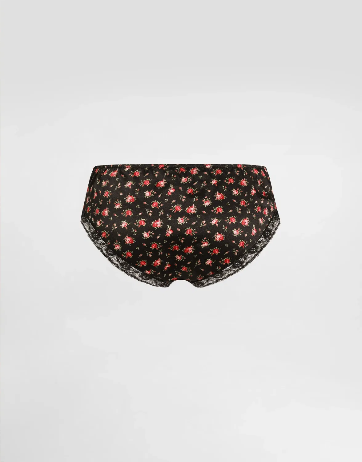 Маленькие трусики из кружева и сатина с принтом роз DOLCE & GABBANA, белый — фото 2