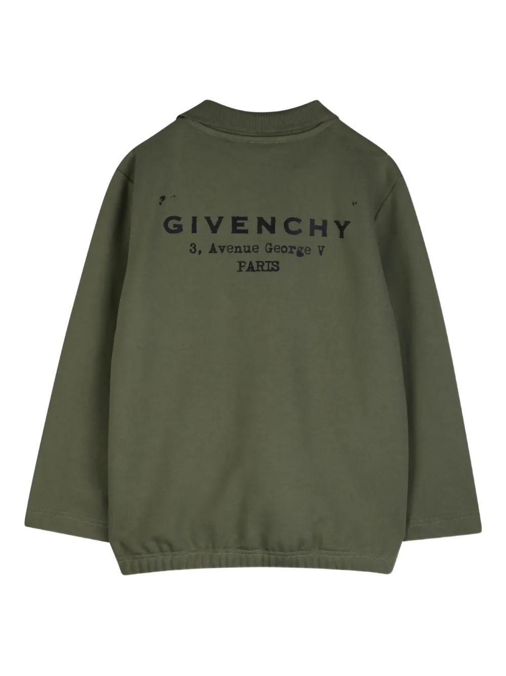 Топ с длинными рукавами и воротником Givenchy Kids, зеленый — фото 2