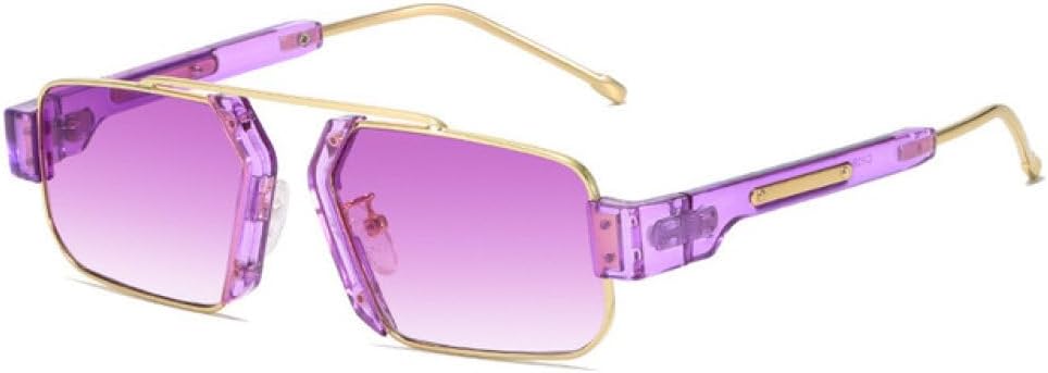 

Ретро солнцезащитные очки для женщин с прозрачными линзами цвета океана, панк-очки, шестиугольные солнцезащитные очки для женщин, очки с защитой от УФ-излучения UV400 LANGSER, Purple