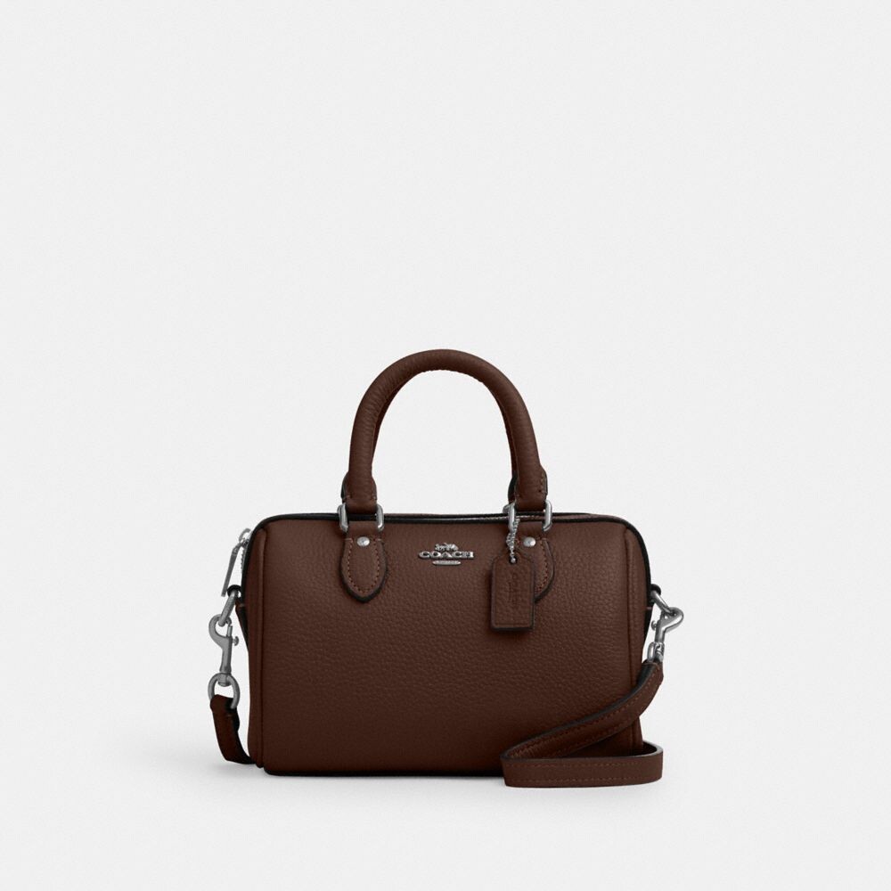 

Мини-сумка Rowan Crossbody COACH, цвет silver/maple, Серебристый, Мини-сумка Rowan Crossbody COACH, цвет silver/maple