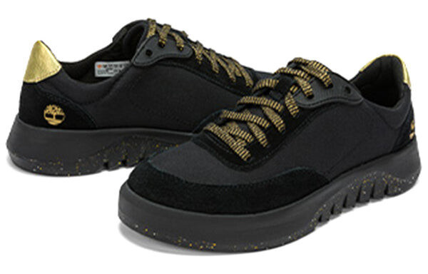Кроссовки supaway leather and fabric oxford trainers 'black with gold' Timberland, черный — фото 4