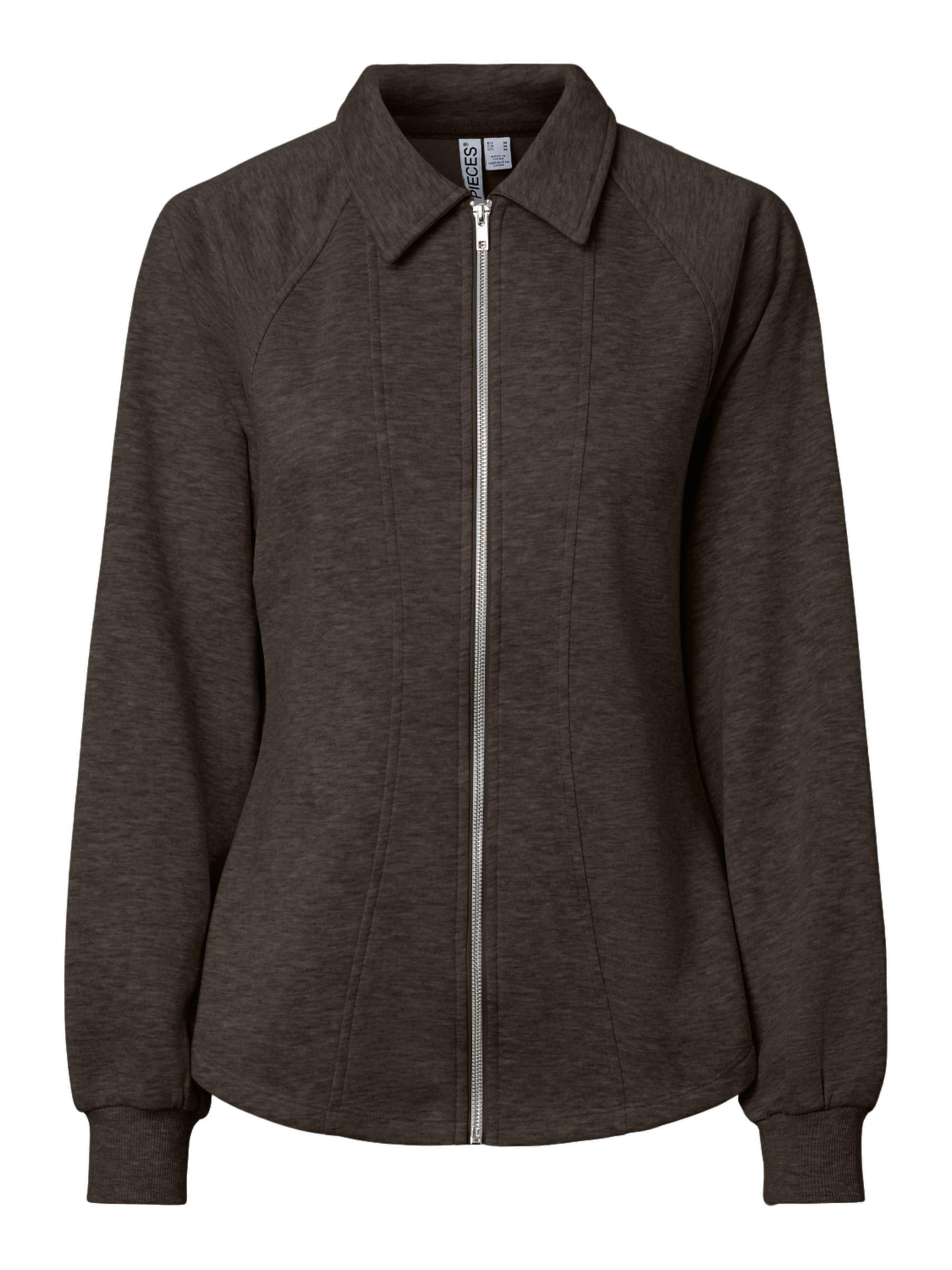 

PIECES Толстовка с молнией 'PCFilucca' в темно-коричневом цвете, Коричневый, PIECES Толстовка с молнией 'PCFilucca' в темно-коричневом цвете