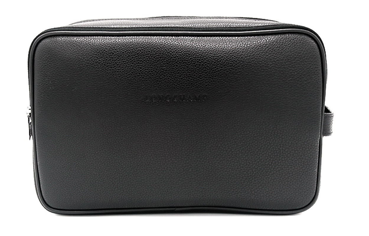 

LONGCHAMP Кожаная косметичка клатч унисекс чёрная