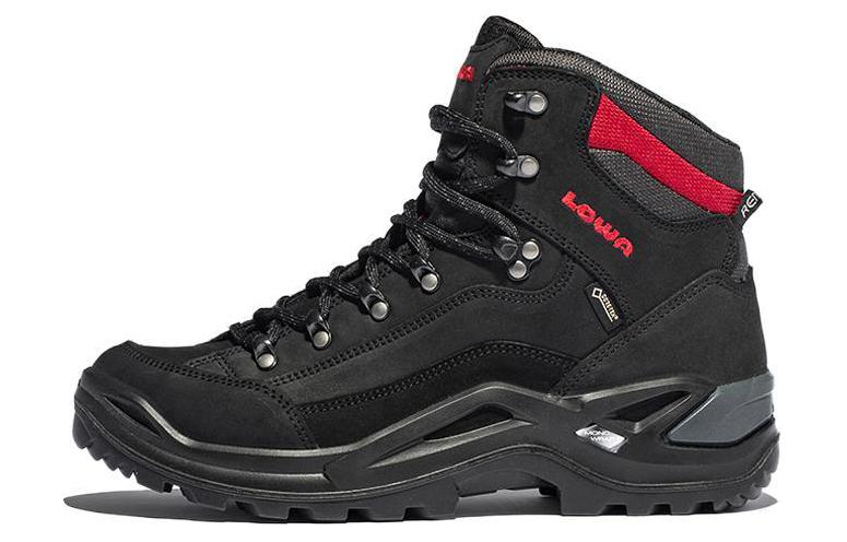 

Lowa Мужские низкие уличные кроссовки GTX с амортизацией и износостойкостью, черный с красными элементами