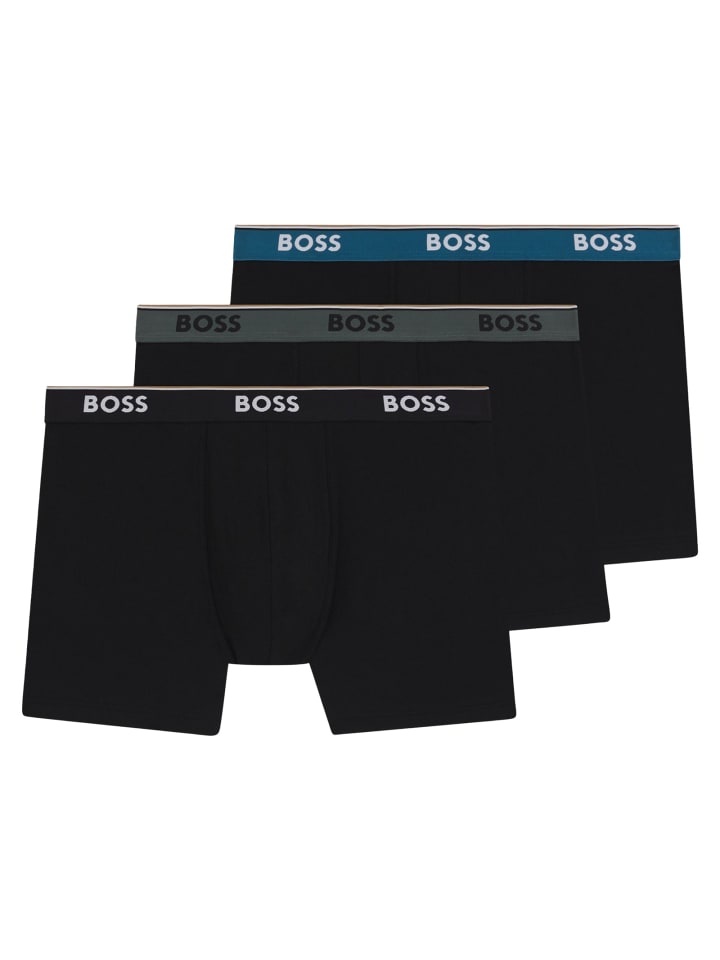 

BOSS Комплект из 3 длинных боксеров черного цвета